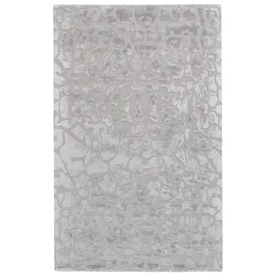 Gray And Silver Abstract Tufted Handmade Area Rug Photo 1