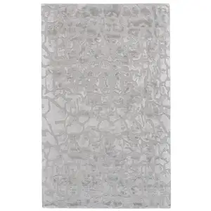 Photo of Gray And Silver Abstract Tufted Handmade Area Rug