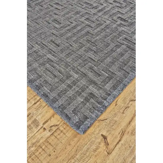 Gray And Silver Geometric Hand Woven Area Rug Photo 3