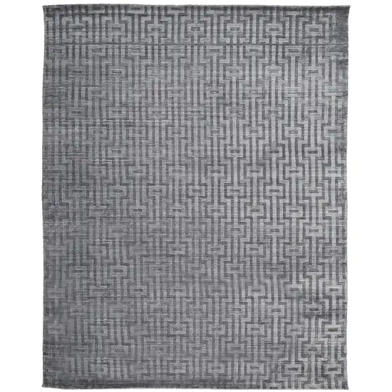 Gray And Silver Geometric Hand Woven Area Rug Photo 1