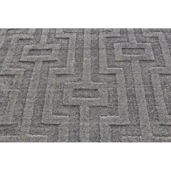 Gray And Silver Geometric Hand Woven Area Rug Photo 5