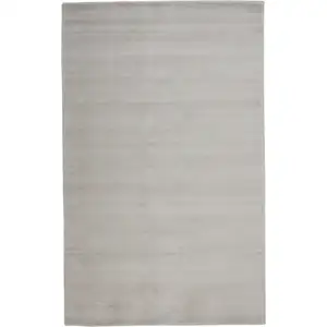 Photo of Gray And Silver Hand Woven Distressed Area Rug