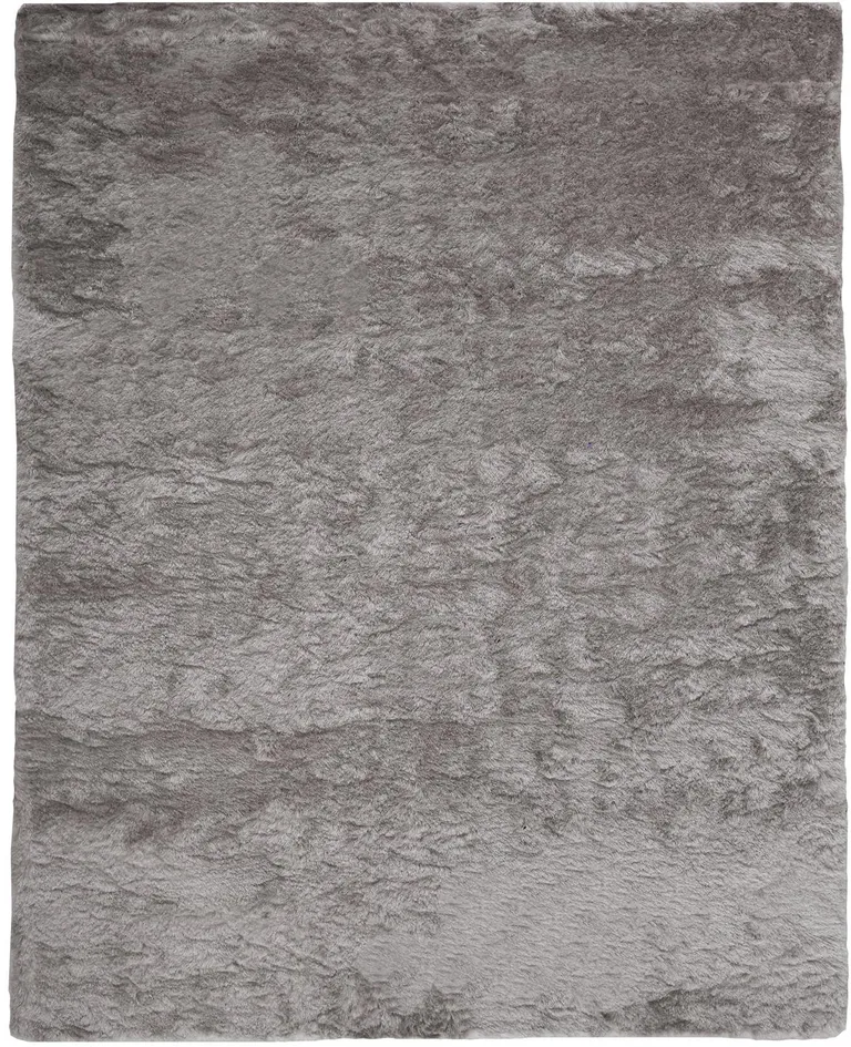 Gray And Silver Shag Handmade Area Rug Photo 1