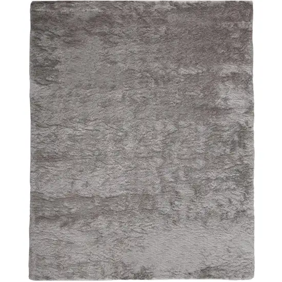 Gray And Silver Shag Handmade Area Rug Photo 1