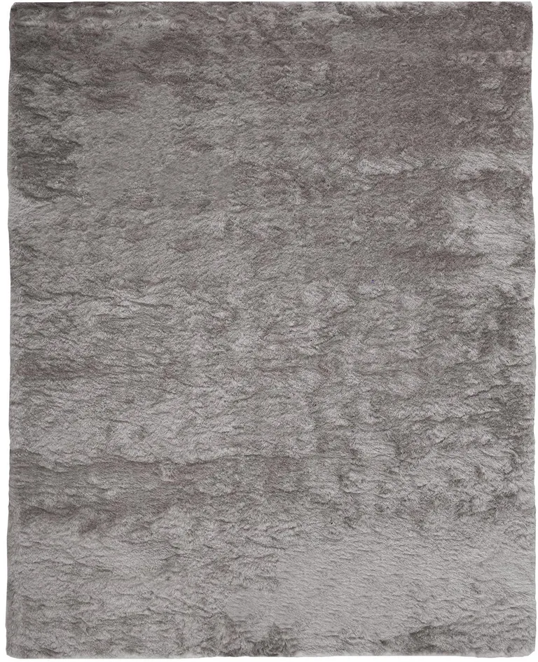 Gray And Silver Shag Tufted Handmade Area Rug Photo 1