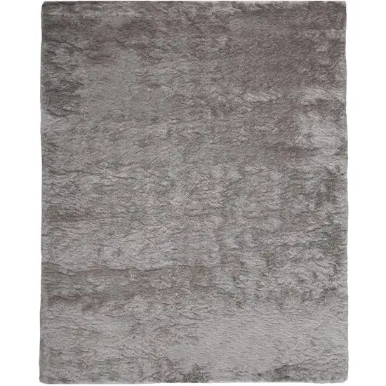 Gray And Silver Shag Tufted Handmade Area Rug Photo 1