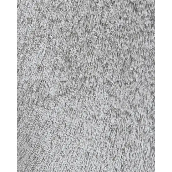 Gray And Silver Shag Tufted Handmade Area Rug Photo 5