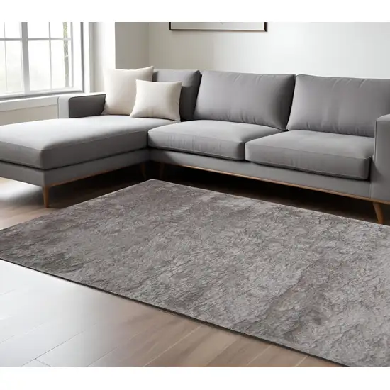 Gray Shag Hand Tufted Area Rug Photo 1