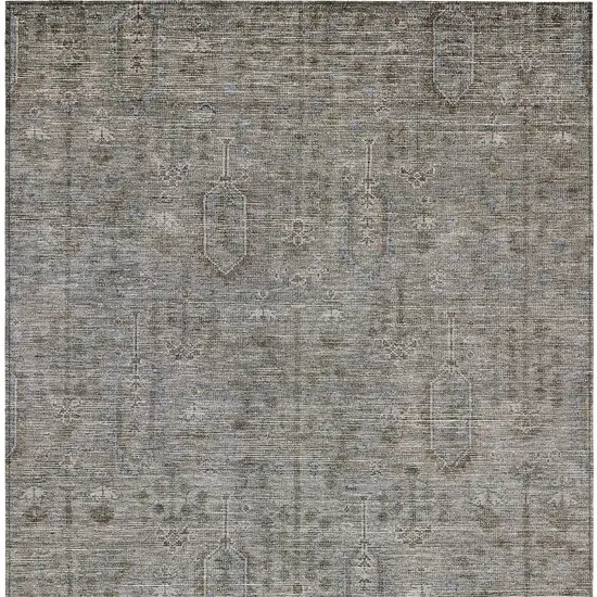 Gray And Silver Southwestern Washable Indoor Outdoor Area Rug Photo 7