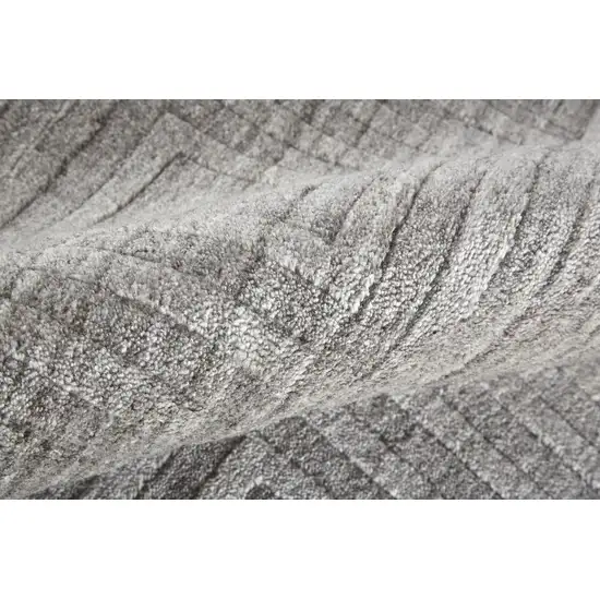 Gray And Silver Striped Hand Woven Area Rug Photo 1