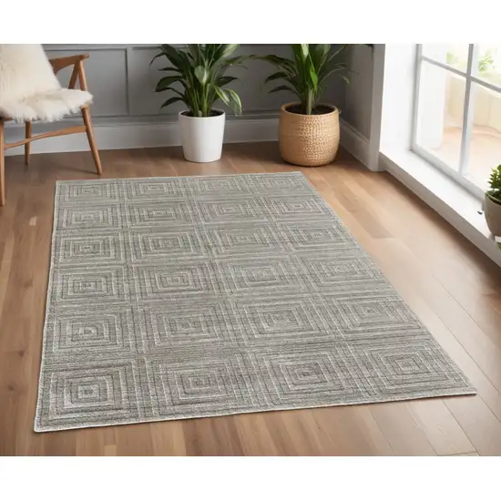 Gray Striped Hand Woven Area Rug Photo 1