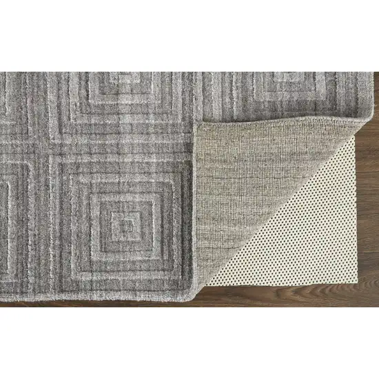 Gray And Silver Striped Hand Woven Area Rug Photo 6