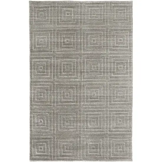 Gray And Silver Striped Hand Woven Area Rug Photo 3