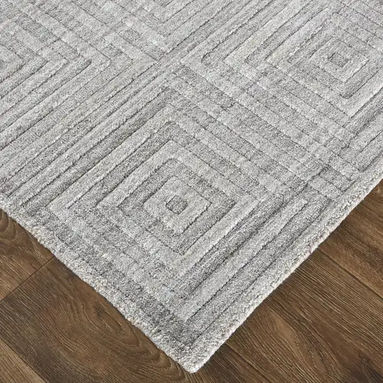 Gray And Silver Striped Hand Woven Area Rug Photo 5