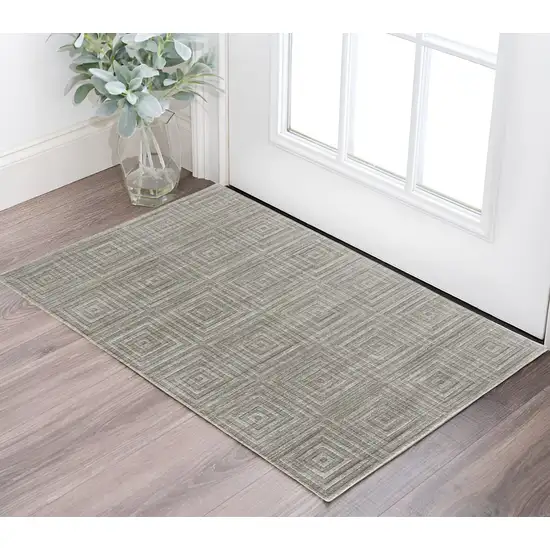 Gray Striped Hand Woven Area Rug Photo 1