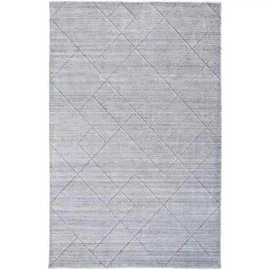 Gray And Silver Striped Hand Woven Area Rug Photo 1