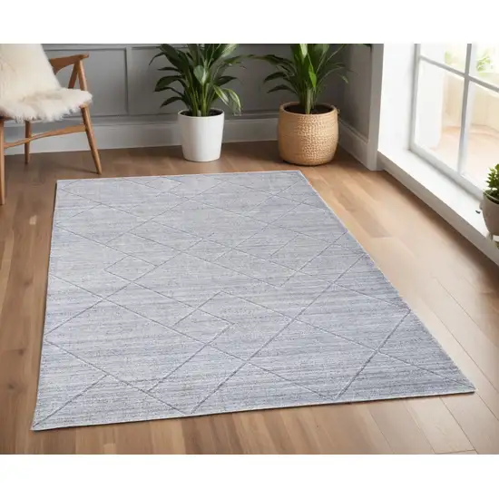 Gray Striped Hand Woven Area Rug Photo 1