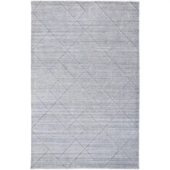 Gray And Silver Striped Hand Woven Area Rug Photo 6