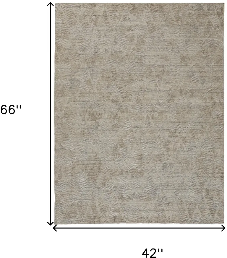 Gray And Taupe Abstract Hand Woven Area Rug Photo 4