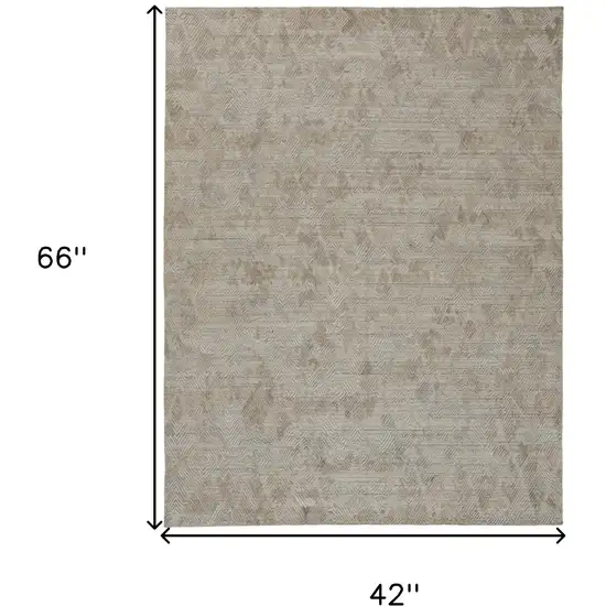 Gray And Taupe Abstract Hand Woven Area Rug Photo 4