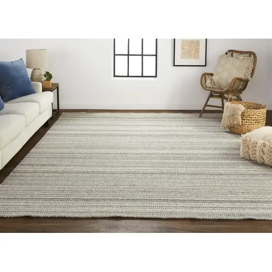 Gray And Taupe Wool Hand Woven Stain Resistant Area Rug Photo 4