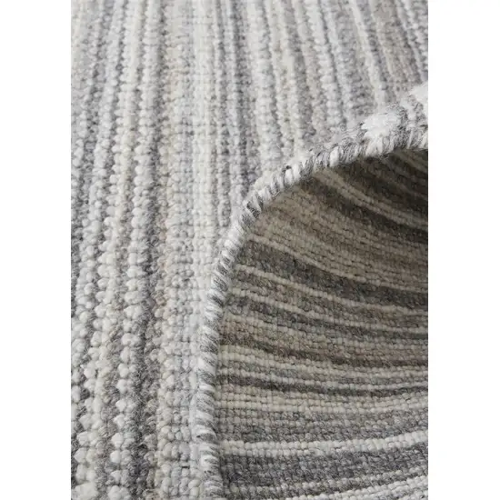 Gray And Taupe Wool Hand Woven Stain Resistant Area Rug Photo 9