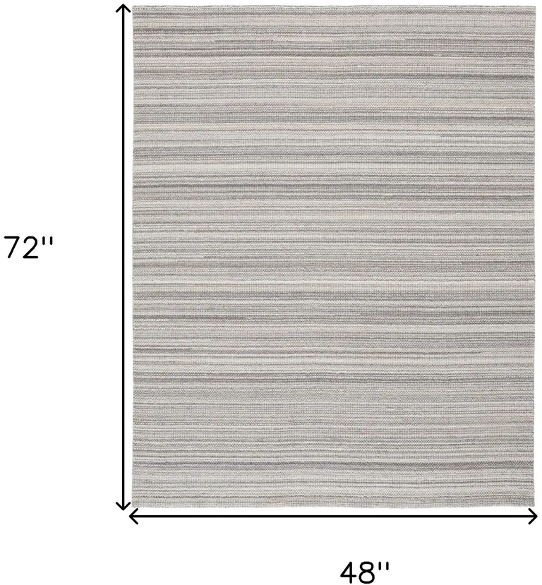 Gray And Taupe Wool Hand Woven Stain Resistant Area Rug Photo 2