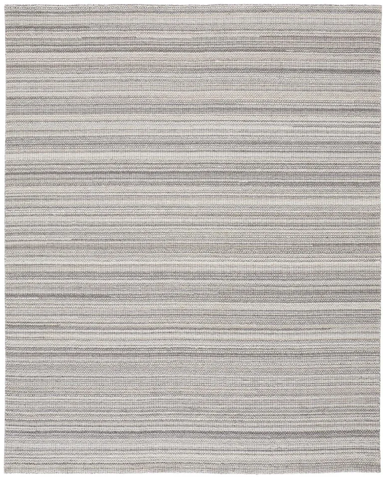 Gray And Taupe Wool Hand Woven Stain Resistant Area Rug Photo 3