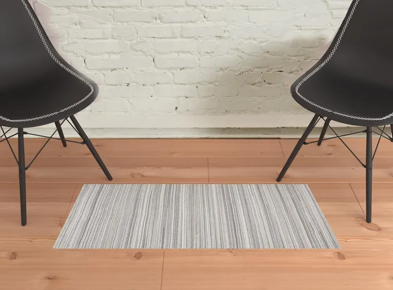 Gray And Taupe Wool Hand Woven Stain Resistant Area Rug Photo 2