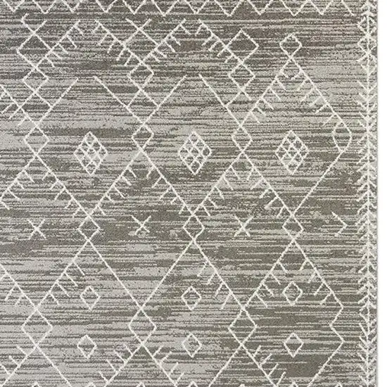 Gray And White Boho Geometric Area Rug Photo 5