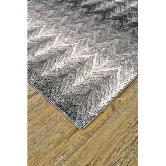 Gray And White Geometric Area Rug Photo 3