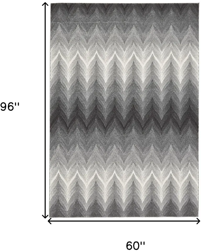 Gray And White Geometric Area Rug Photo 5