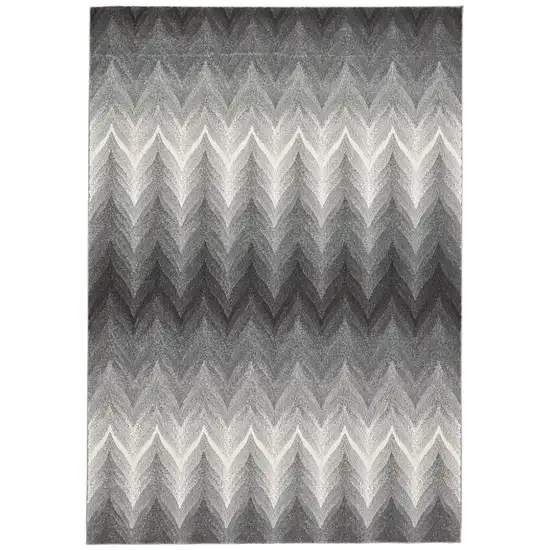 Gray And White Geometric Area Rug Photo 1