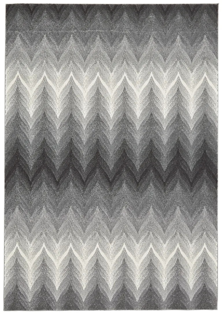 Gray And White Geometric Area Rug Photo 1