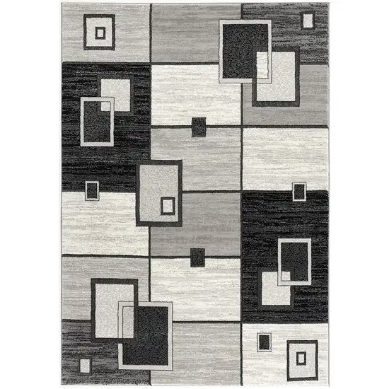 Gray Abstract Power Loom Area Rug Photo 2