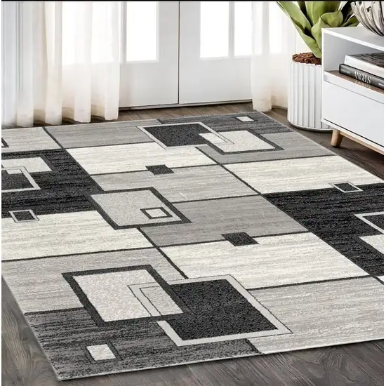 Gray Abstract Dhurrie Area Rug Photo 1