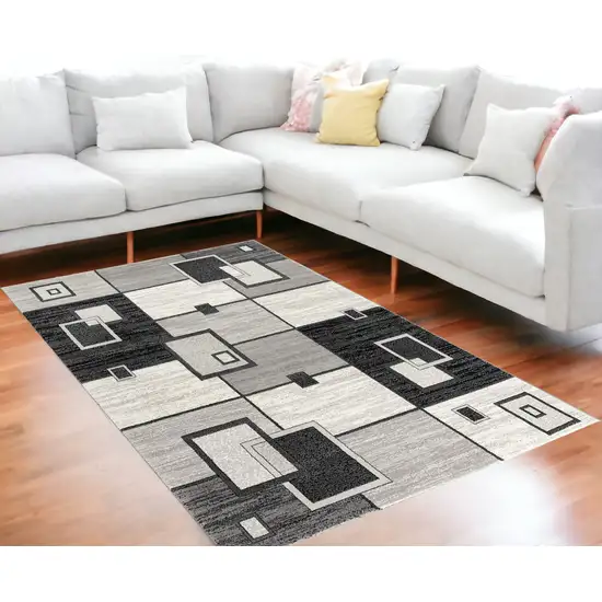 Gray Abstract Dhurrie Area Rug Photo 1