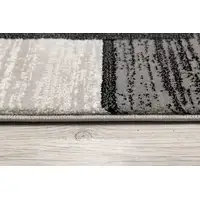 Photo of Gray Asymmetric Blocks Runner Rug