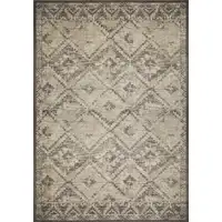 Photo of Gray Beige Distressed Diamond Area Rug