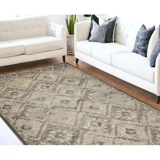 Gray Abstract Dhurrie Area Rug Photo 1