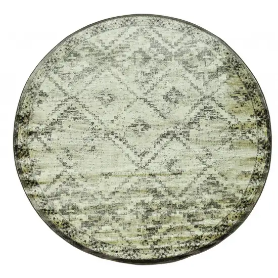 Gray Beige Distressed Diamond Area Rug Photo 1