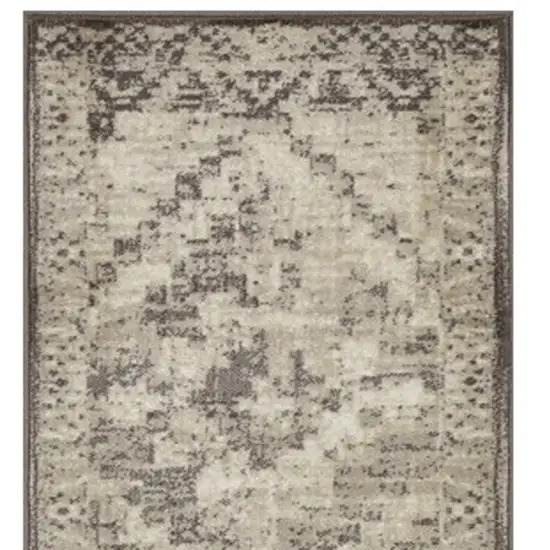 Gray Abstract Runner Rug Photo 4