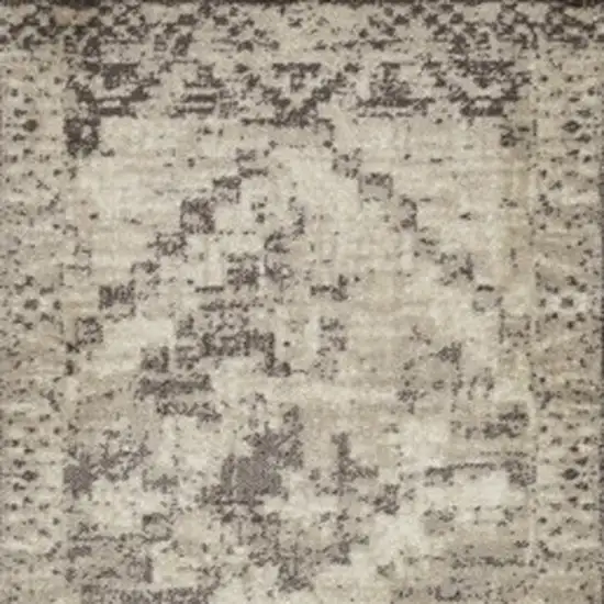 Gray Abstract Runner Rug Photo 3