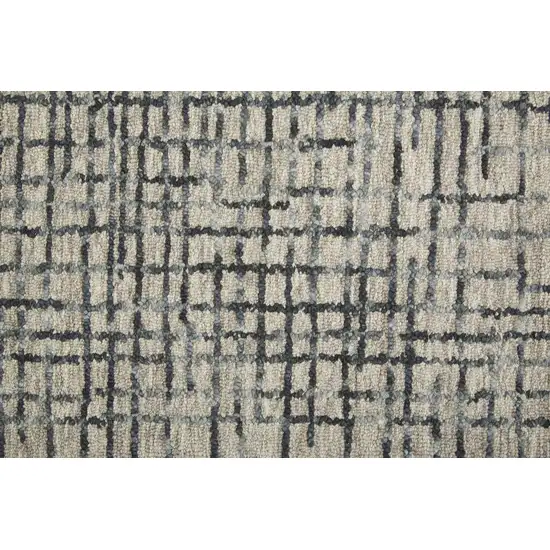 Gray Black And Tan Wool Plaid Tufted Handmade Stain Resistant Area Rug Photo 9