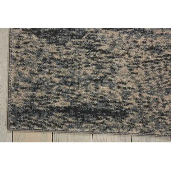 Gray Black and Beige Abstract Area Rug Photo 4