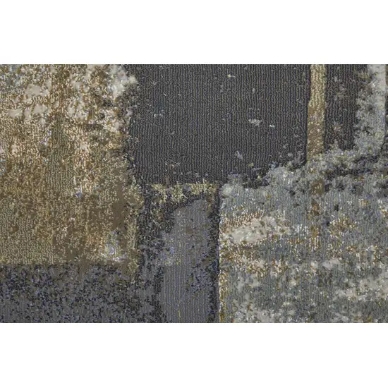 Gray Black and Brown Abstract Power Loom Area Rug Photo 4