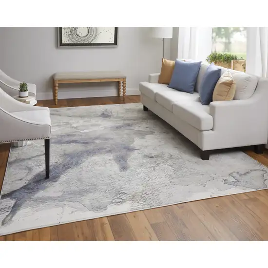 Gray Black and Brown Abstract Power Loom Area Rug Photo 5