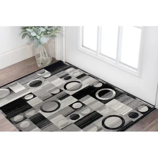 Gray Abstract Dhurrie Area Rug Photo 1