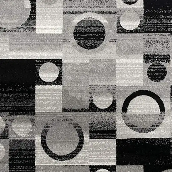 Gray Abstract Power Loom Area Rug Photo 3