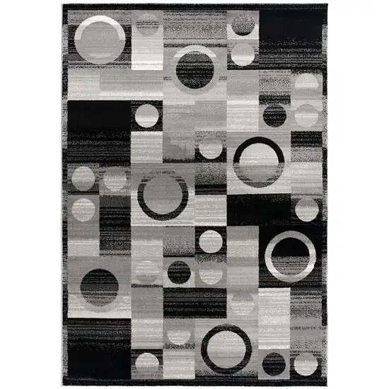 Gray Blocks and Rings Area Rug Photo 3